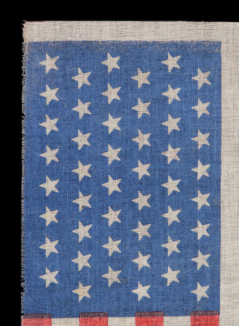 48 Star Flag, Staggered Rows On A Royal Blue Canton In Good Condition In York County, PA