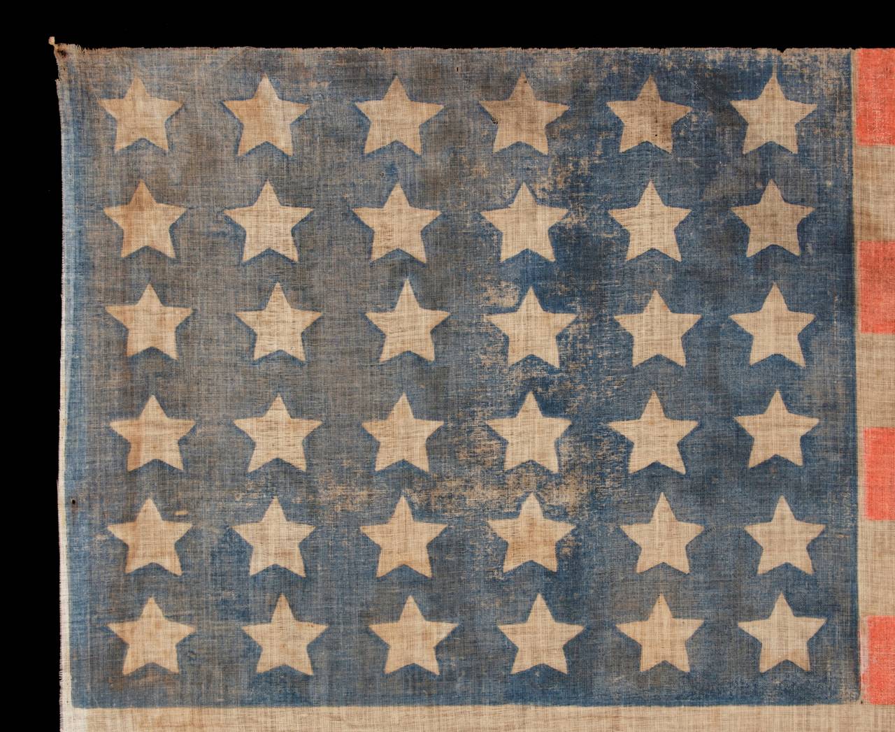 36 Star Antiques American Parade Flag of the Civil War Era In Good Condition In York County, PA