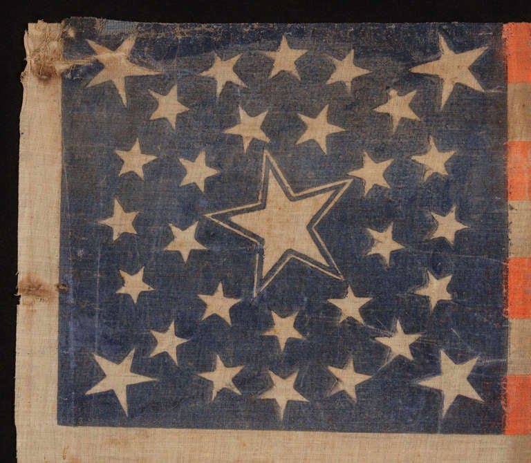 30 Star, Pre-Civil War, Medallion Configuration Flag In Good Condition In York County, PA
