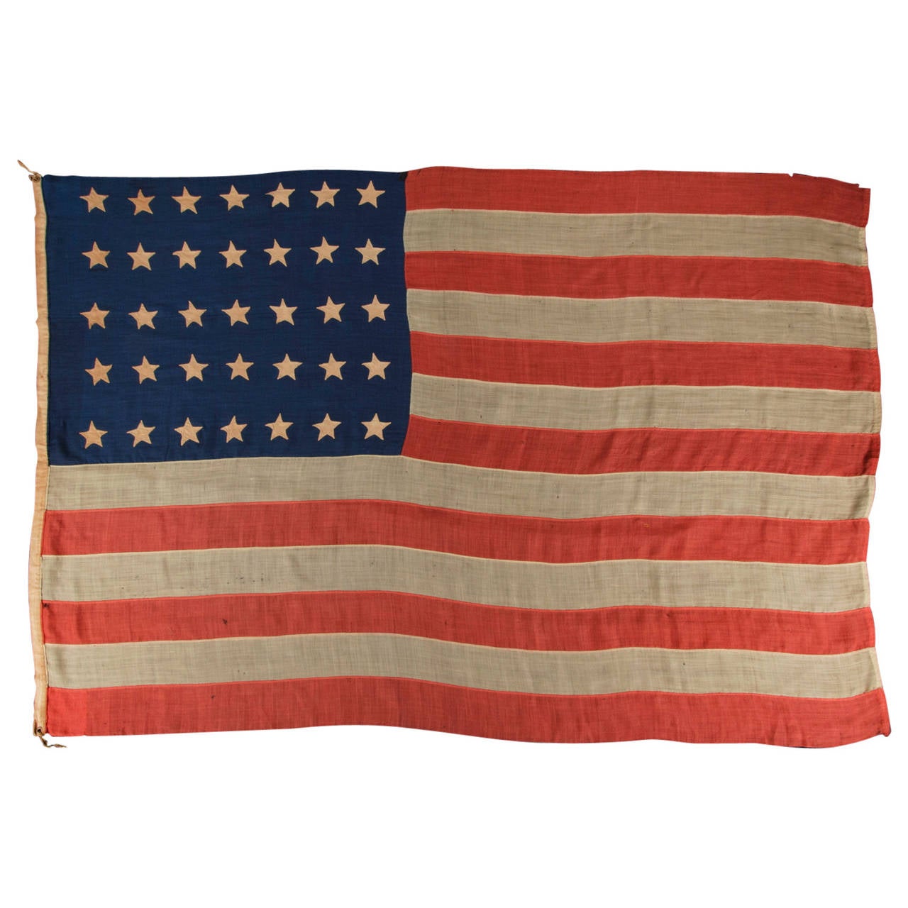 35 Star, HandSewn, SingleAppliqued, Civil War Period American Flag at