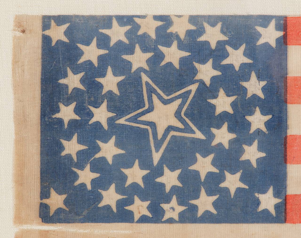 American 34 Star Flag in a Medallion Configuration with a Large Haloed Center Star