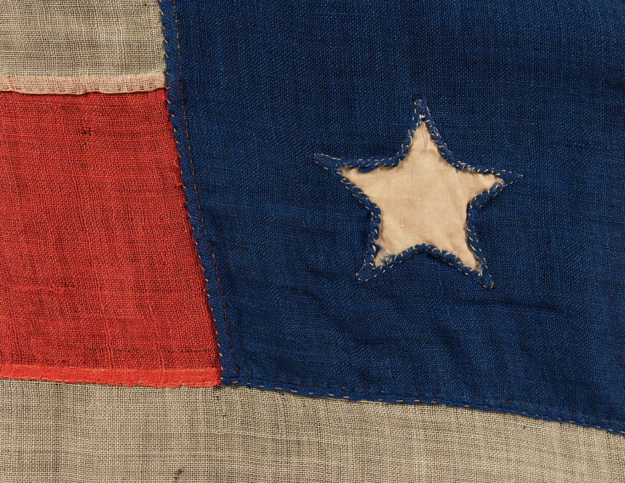35 Star, Hand-Sewn, Single-Appliqued, Civil War Period American Flag In Good Condition In York County, PA