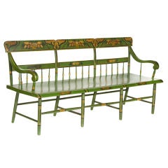 Antique Bright Green, Pennsylvania, Plank-seated Settee