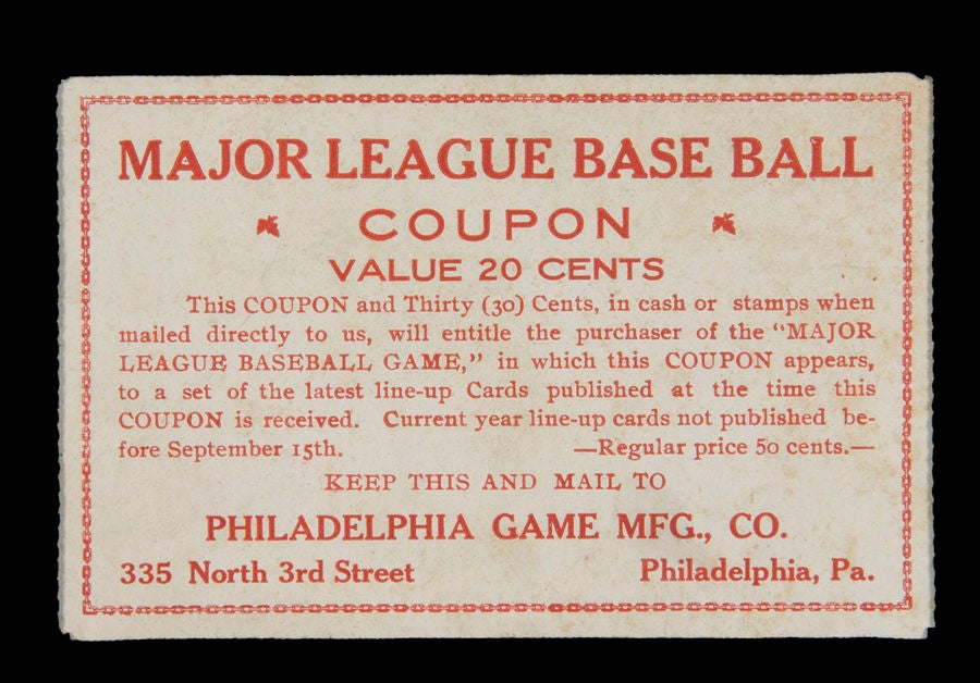 Extraordinary 1912 Patented Major Leage Baseball Game 1