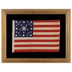 Antique 31 Star Flag in a Fanciful Starburst or "Great Star-In-A-Square"