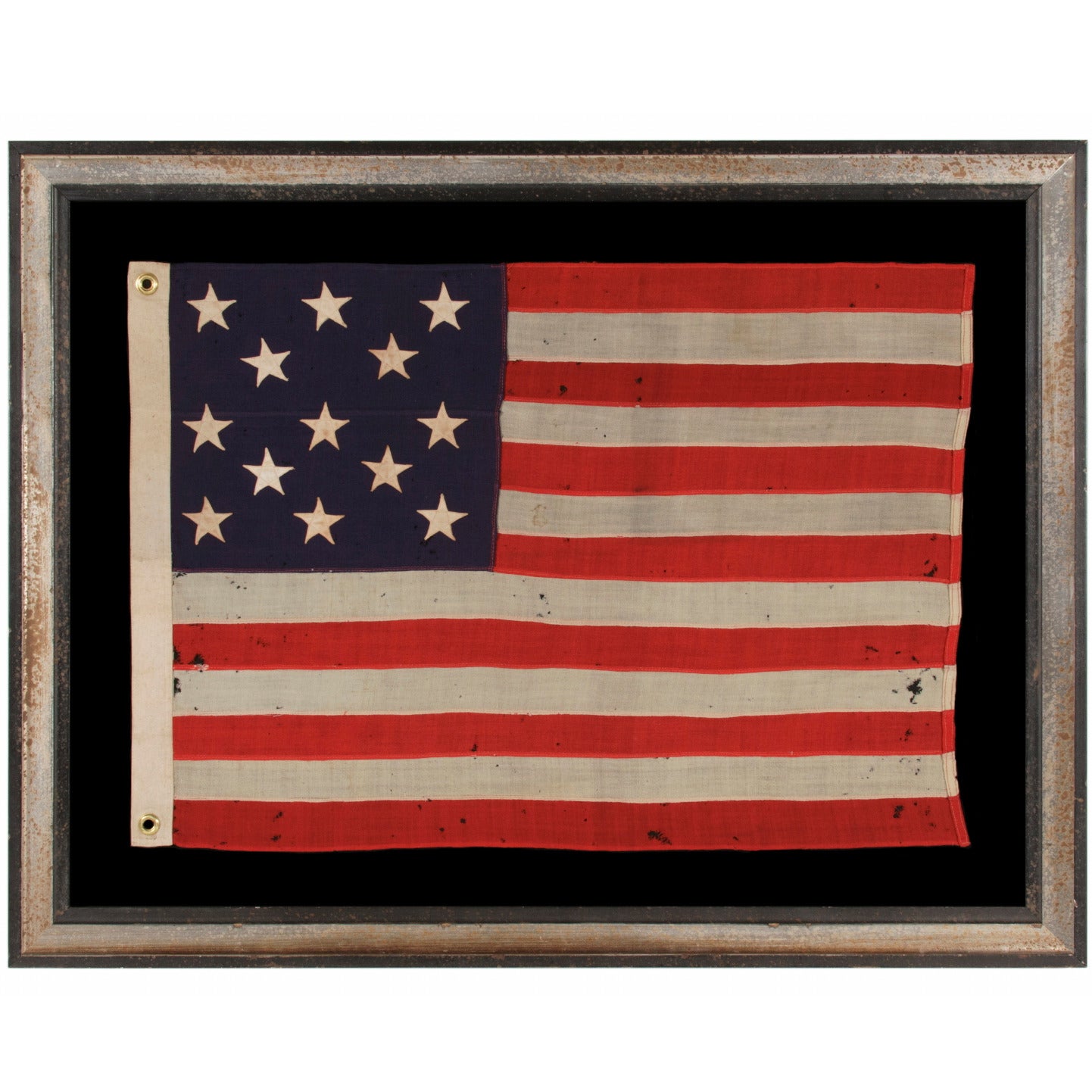 13 Star, Antique American Flag with Stars Arranged in a 3-2-3-2-3 Pattern