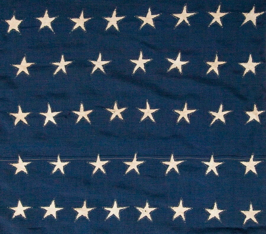 38 STAR FLAG WITH SINGLE-APPLIQUED STARS 1