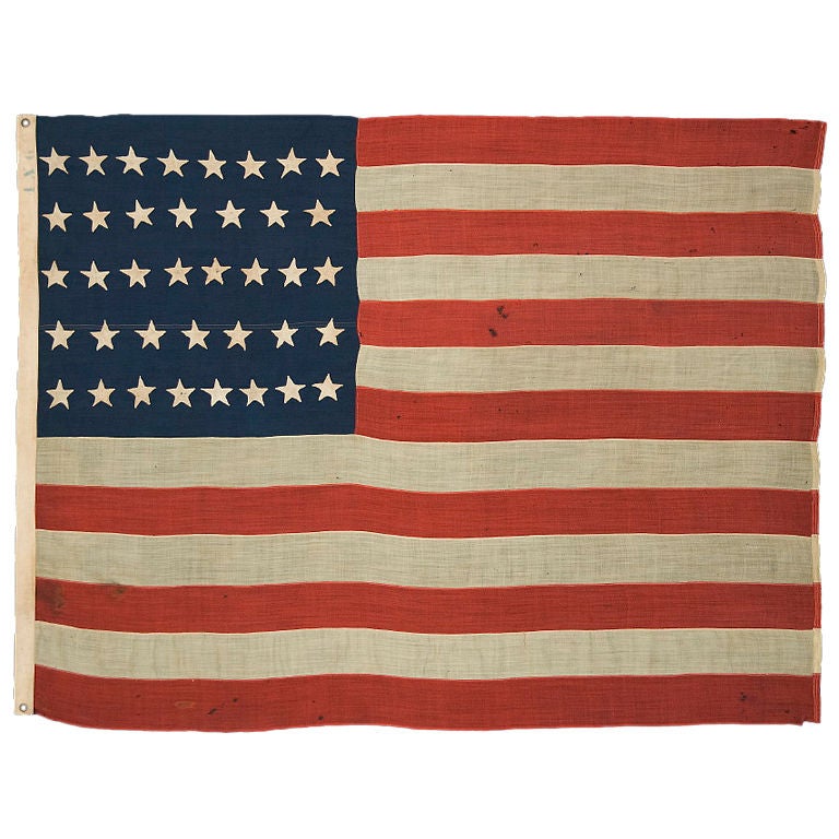 38 STAR FLAG WITH SINGLE-APPLIQUED STARS