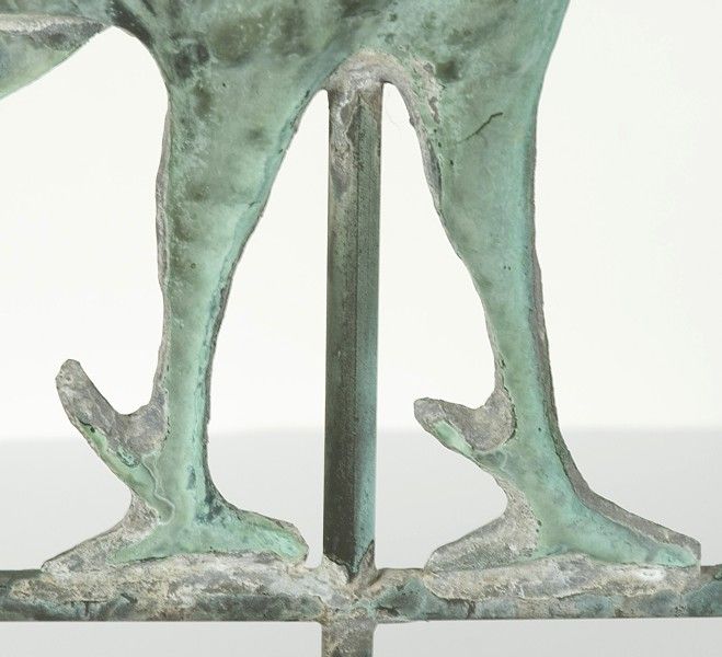 19th Century Rooster Weathervane With Excellent Verdigris Surface