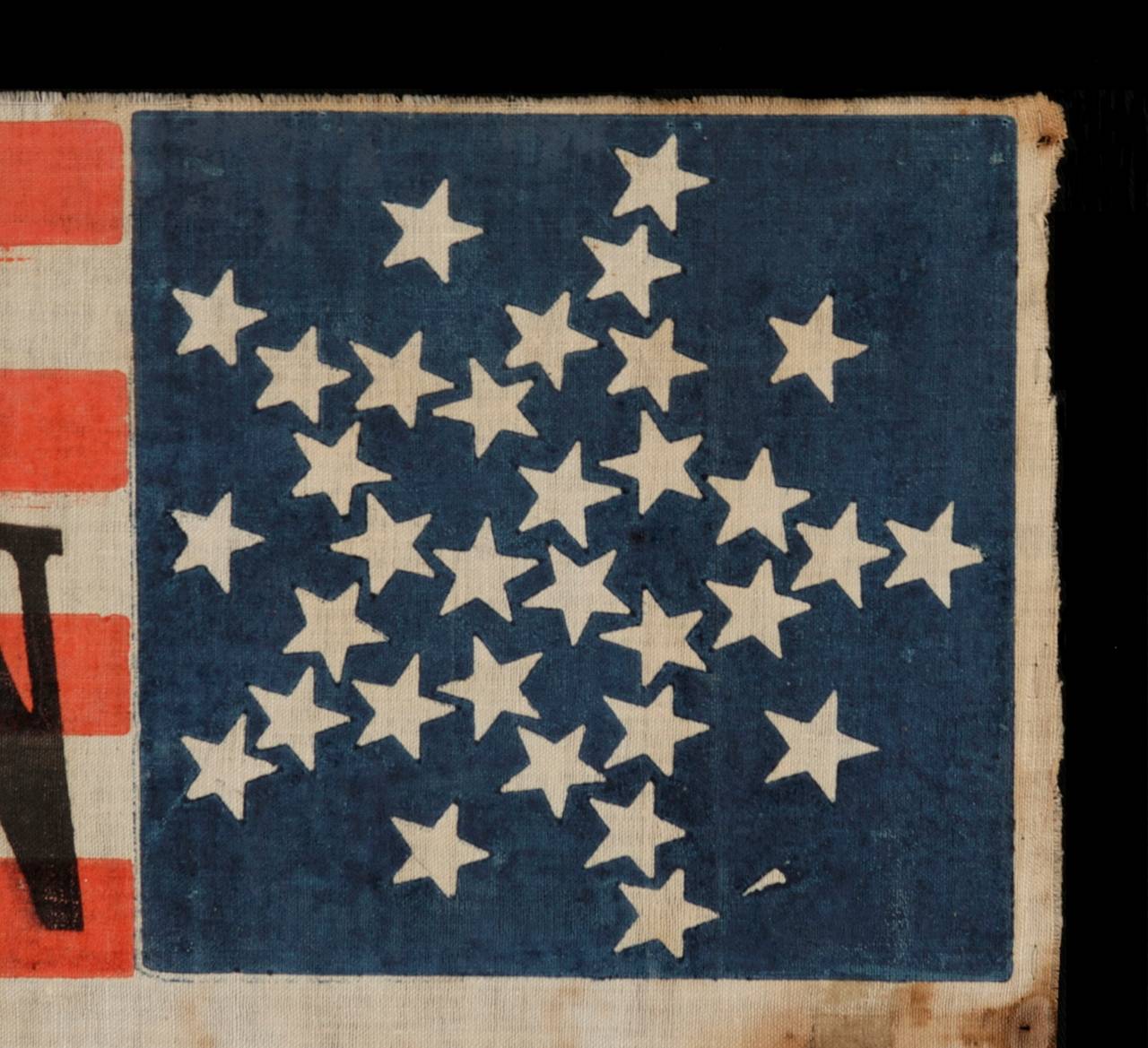 American 33 Star Flag Made for the 1860 Campaign of Lincoln and Hamlin
