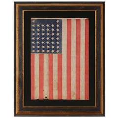 Antique 44 Stars Flag with "Notched" Pattern Stars