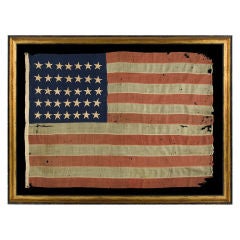 Entirely Hand-sewn Flag Of The Civil War Period, With 35 Stars