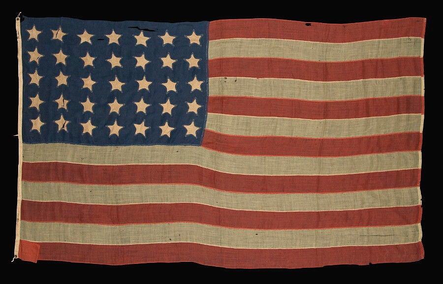 35 Single Appliqued Stars, Entirely Hand-sewn, Civil War Period