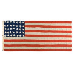 Antique 35 Pointy, Whimsical Stars On A Flag