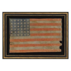 36 Stars, 1864-67, A Large Scale, Civil War Era Parade Flag Wit