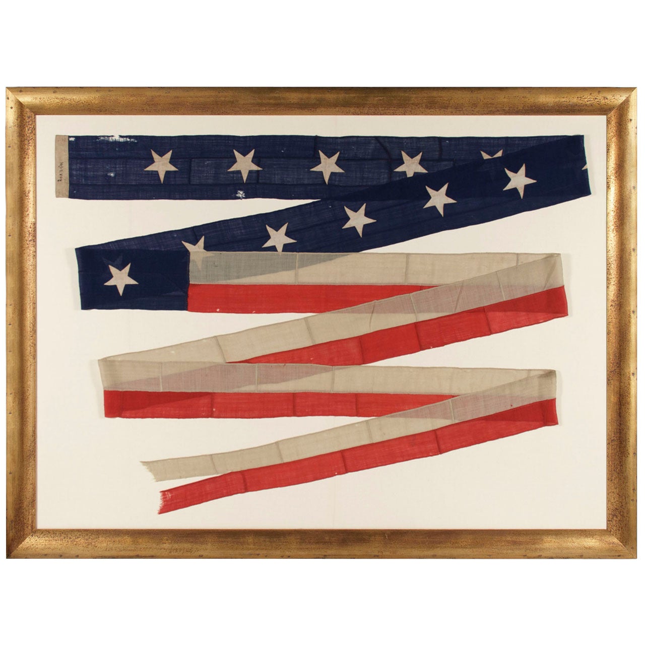 Thirty-Four Foot U.S. Navy Commissioning Pennant With 13 Stars