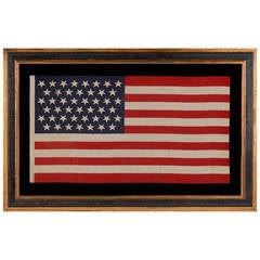 Antique 45 Star Flag in Linear Rows With "Dancing" or "Tumbling" Stars