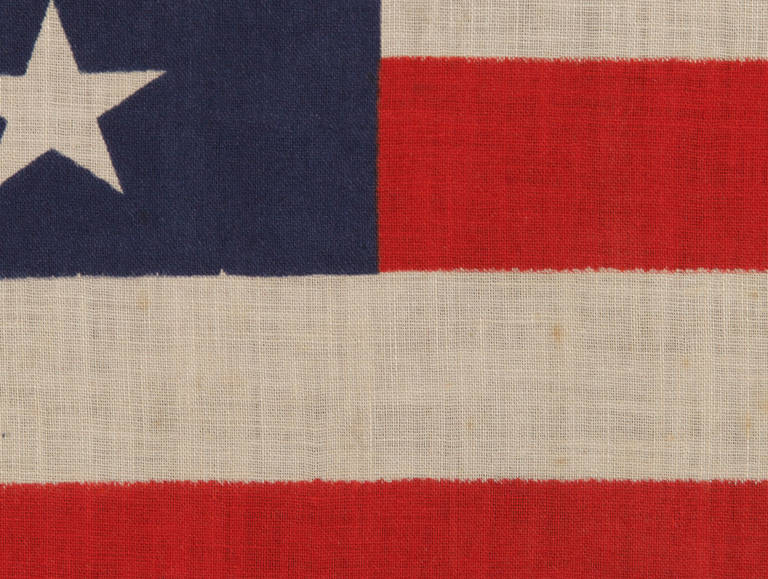 19th Century 45 Star Flag in Linear Rows With 