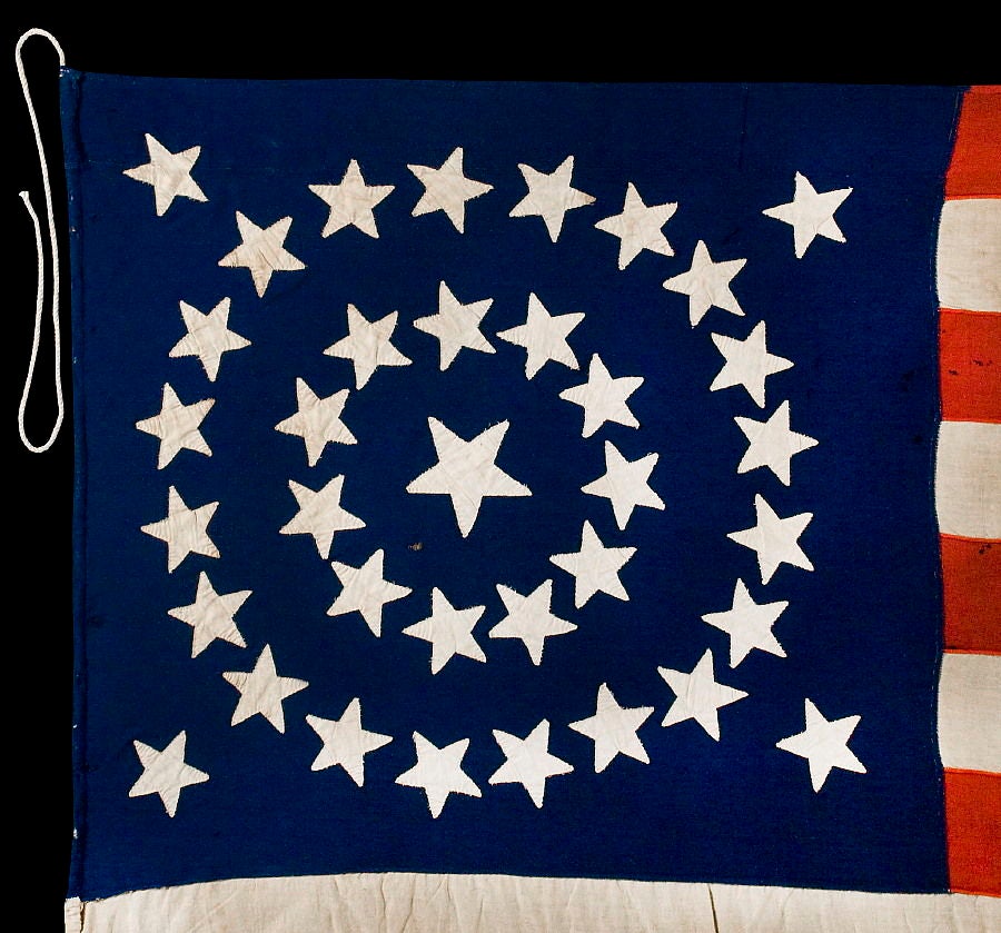 American 36 Stars In A Medallion Configuration