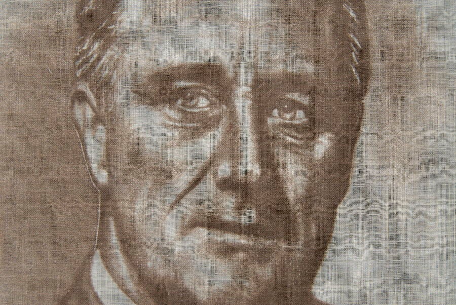Printed Cotton Kerchief Of Franklin Delano Roosevelt