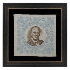 Printed Cotton Kerchief Of Franklin Delano Roosevelt