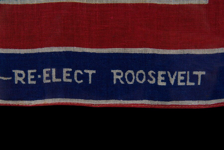 "Re-Elect Roosevelt", A Printed Cotton Kerchief