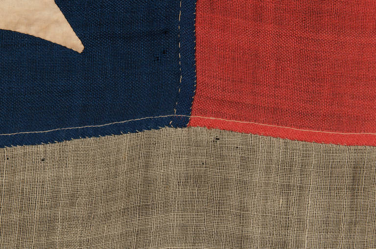 19th Century Thirteen Huge Stars on a Strikingly Graphic Flag of the Civil War Era