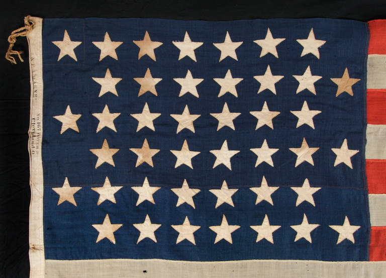 42 Star Flag Arranged in a Rare Variation of a Notched Design In Good Condition In York County, PA