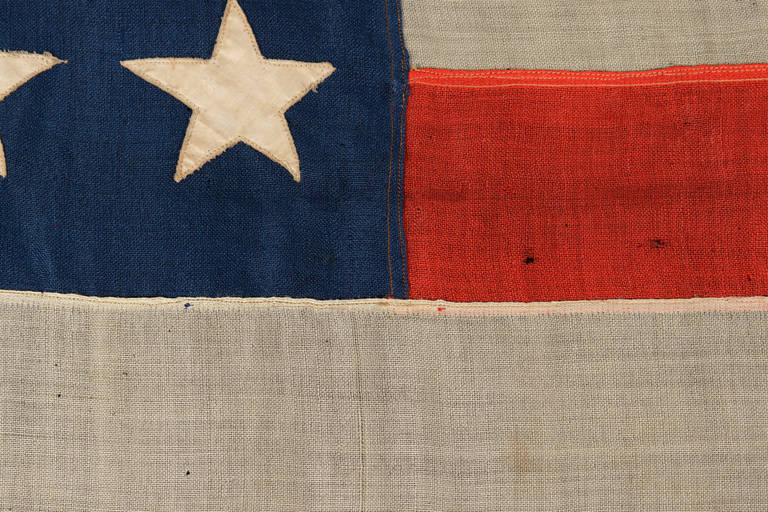 19th Century 42 Star Flag Arranged in a Rare Variation of a Notched Design