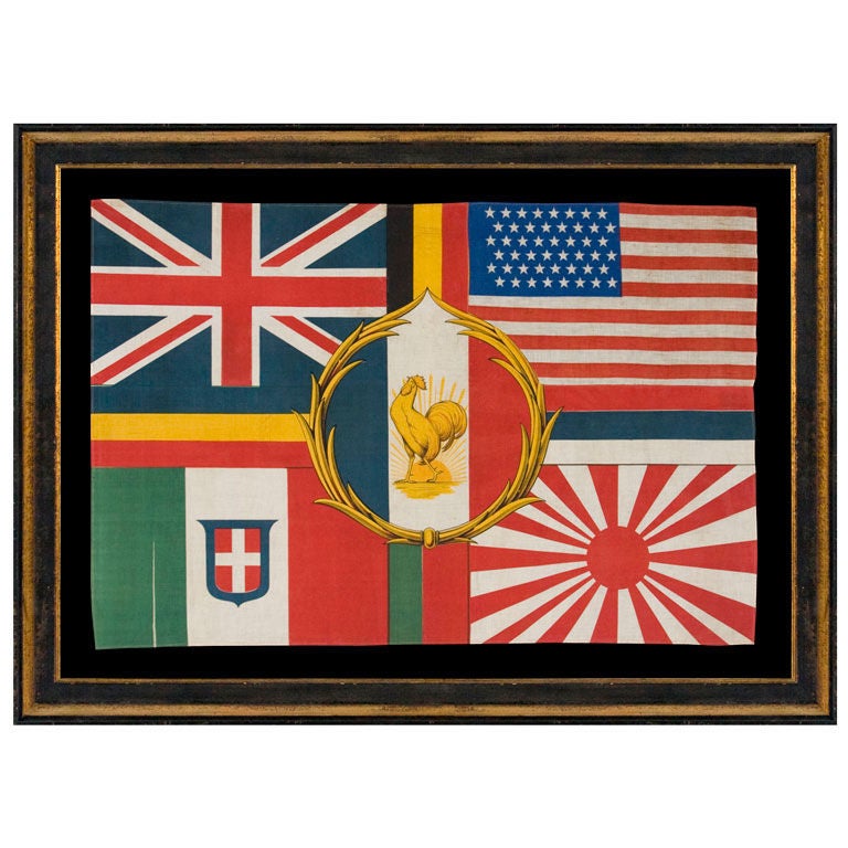Stunning WWI Allied Forces "victory" Or "peace" Flag, 1918