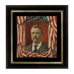 Antique Extraordinarily Theodore Roosevelt Textile From 1900