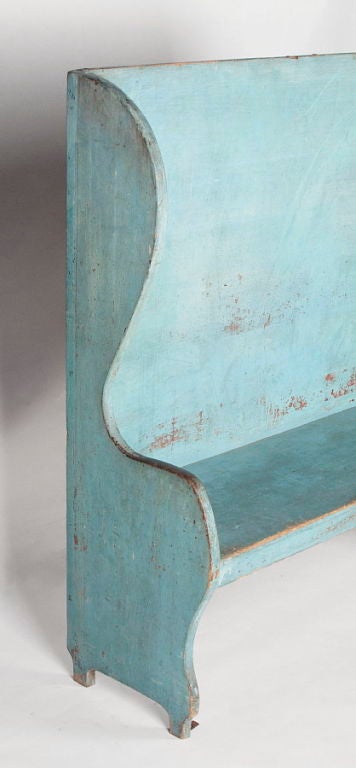 American Pair of Robin's Egg Blue-Painted Benches