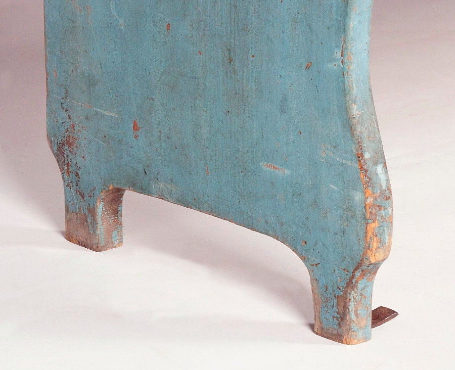 Pair of Robin's Egg Blue-Painted Benches 1
