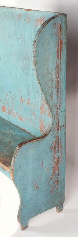 Pair of Robin's Egg Blue-Painted Benches 1