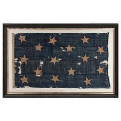 Antique One Of the Earliest Flags in America: Authentic 15 Star US Navy Jack
