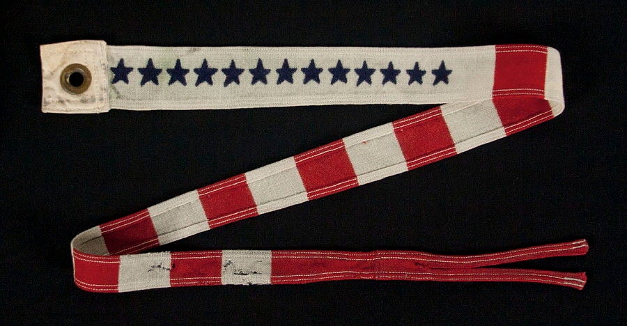 U.S. COAST GUARD OR REVENUE CUTTER SERVICE COMMISSIONING PENNANT, 1910-WWII ERA:<br />
<br />
United States Revenue Cutter Service or U.S. Coast Guard commissioning pennant, made in the period between approximately 1910 and WWII (U.S. involvement