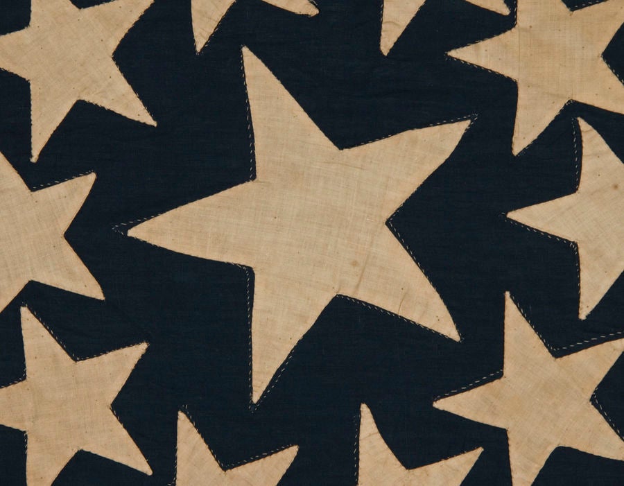 19th Century Spectacular 38 Star Flag With A Very Rare Star Variation