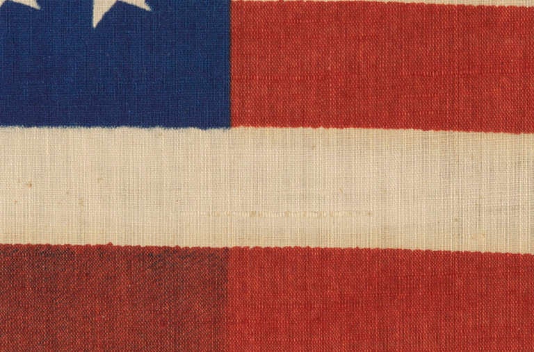 19th Century 34 Star Flag, Civil War Period, Printed on A Wool Blended Fabric