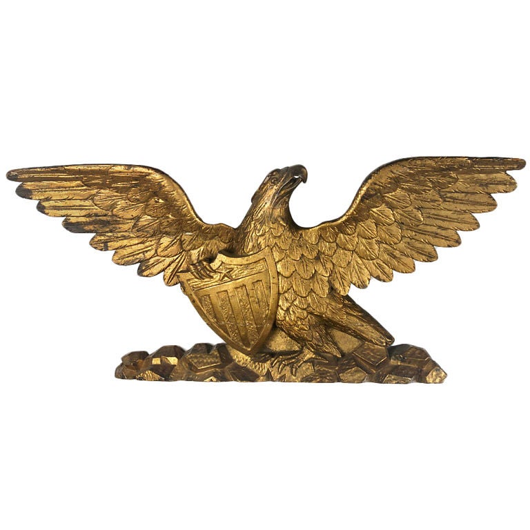 CARVED & GILDED EAGLE, WILLIAM RUSH, 1810-30