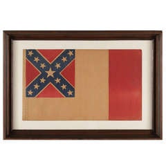 Antique Unusual Confederate Flag In The Third National Format