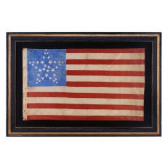 Antique 34 Star Flag With 4 Different Size Stars