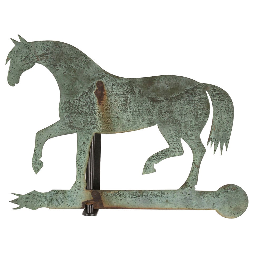 Horse Weathervane Made of Sheet Bronze with Iron Fittings at 1stDibs