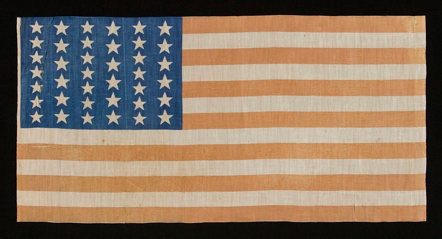39 Star Flag, Elongated Form With Two Sizes Of Stars
