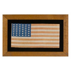 Antique 39 Star Flag, Elongated Form With Two Sizes Of Stars