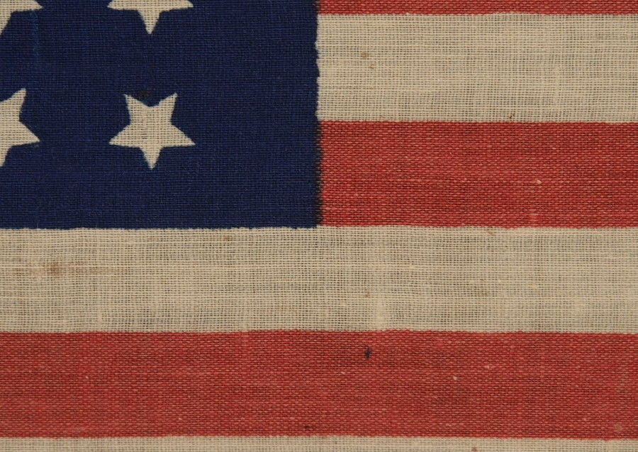 American 36 Star Flag In A Very Odd Lineal Configuration