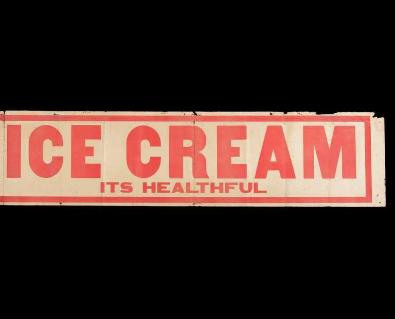Liberty Ice Cream Banner, 19101945, Made in Ohio for a Michigan Dairy