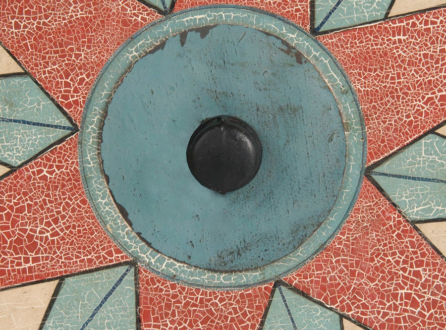 Impressive Two-sided Game Wheel With Red & Blue Stars, Ca 1900: 2