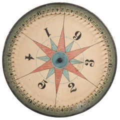 Impressive Two-sided Game Wheel With Red & Blue Stars, Ca 1900: