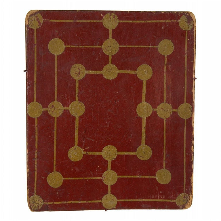 Painted, American, Fox & Geese Game Board