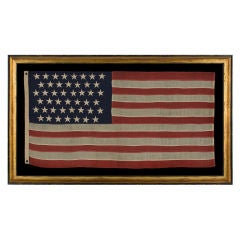 Antique 45 Stars On A Small Scale Flag With Elongated Proportions